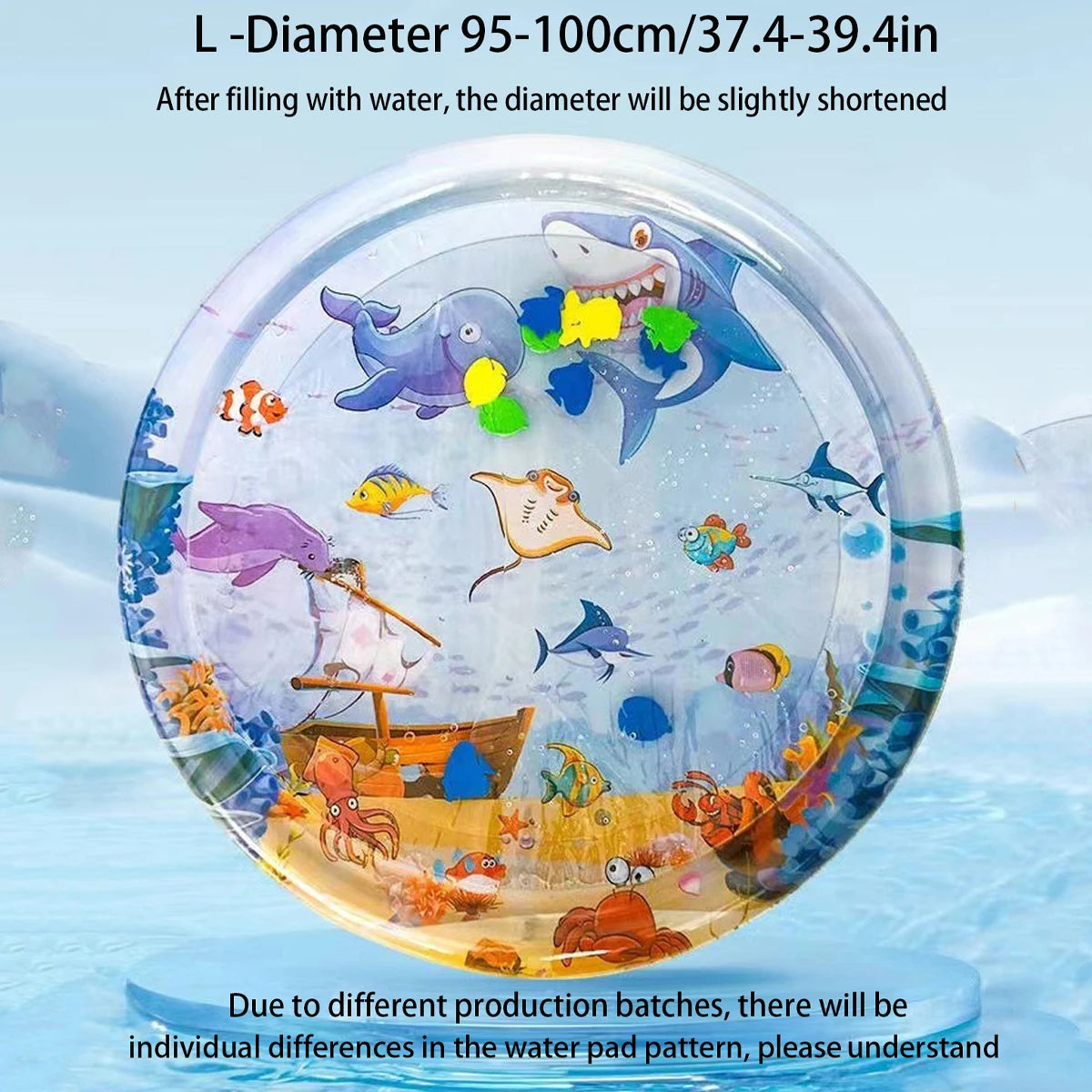 Summer pet cooling mat,Thickened Inflatable Water Mat For Cat And Dog Pet Playmat With Fish Sea Ocean Theme Sensory Toy Water