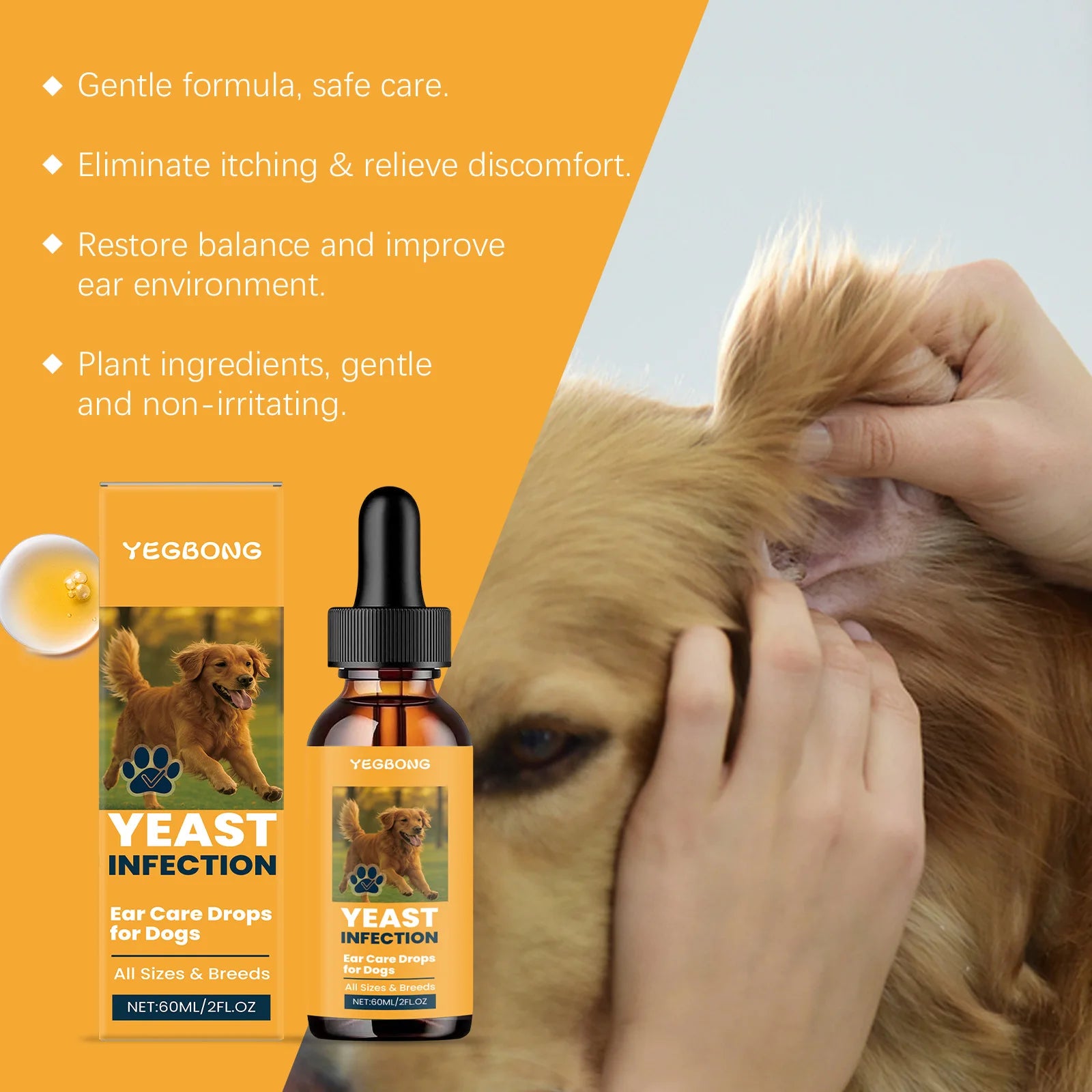 Dogs Ear Care Drops Effectively Removing Earwax Eliminating Odor Relieving Ear Itching Discomfort Gentle Formula Pet Ear Cleaner
