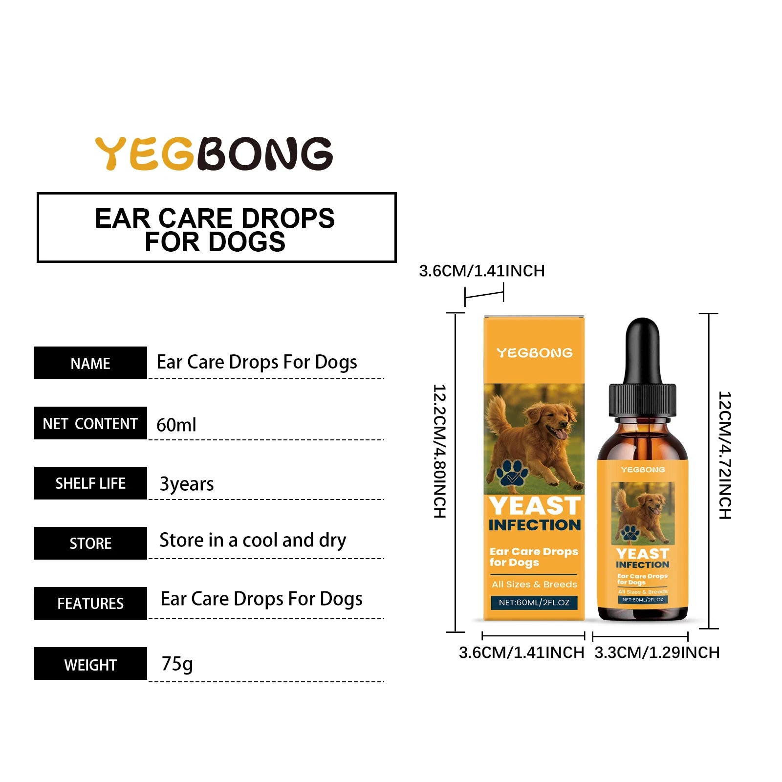 Dogs Ear Care Drops Effectively Removing Earwax Eliminating Odor Relieving Ear Itching Discomfort Gentle Formula Pet Ear Cleaner