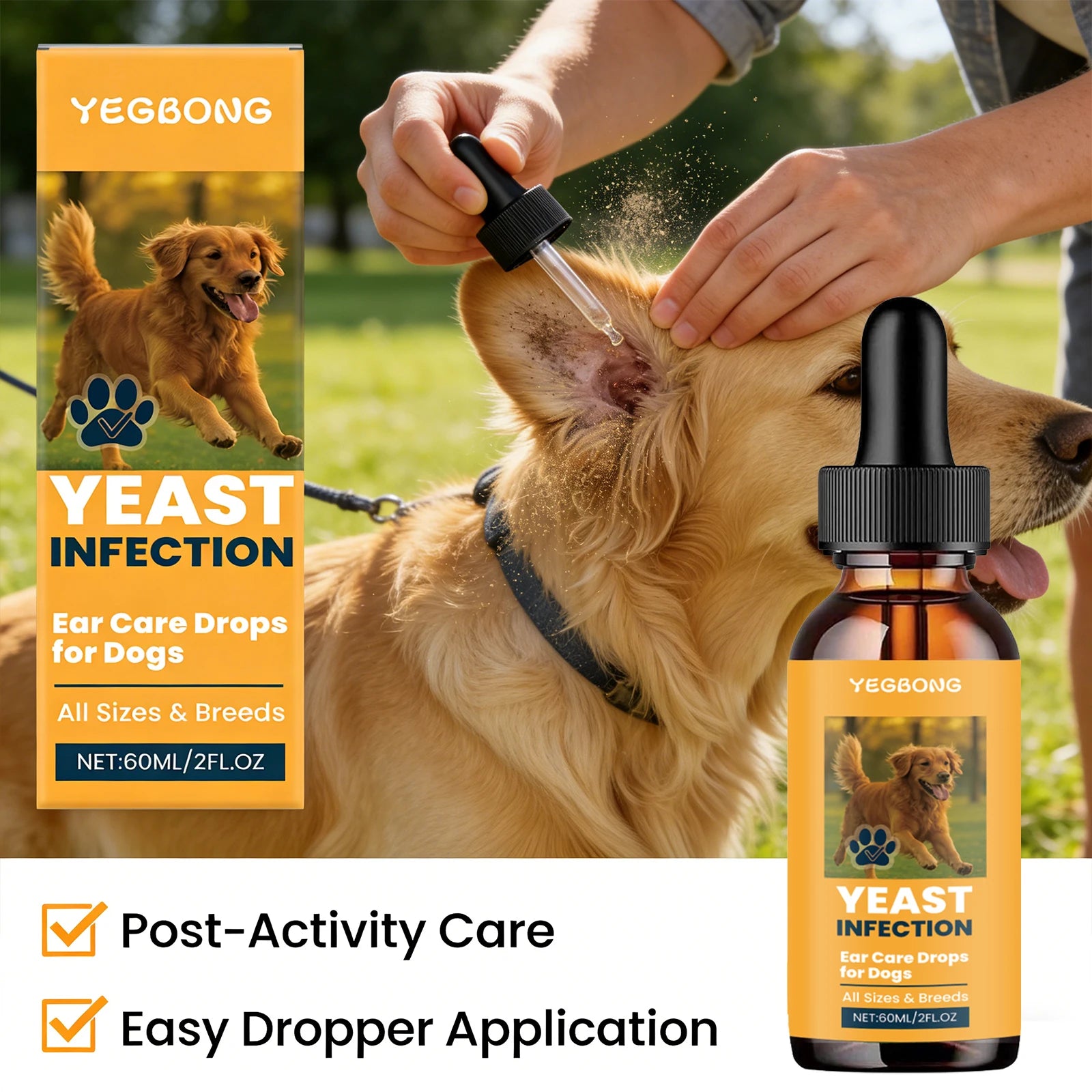 Dogs Ear Care Drops Effectively Removing Earwax Eliminating Odor Relieving Ear Itching Discomfort Gentle Formula Pet Ear Cleaner