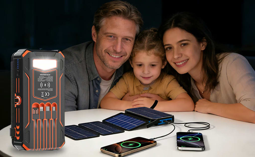 Solar Three Fold Bank Folding Outdoor Portable Large Capacity Mobile Power Supply