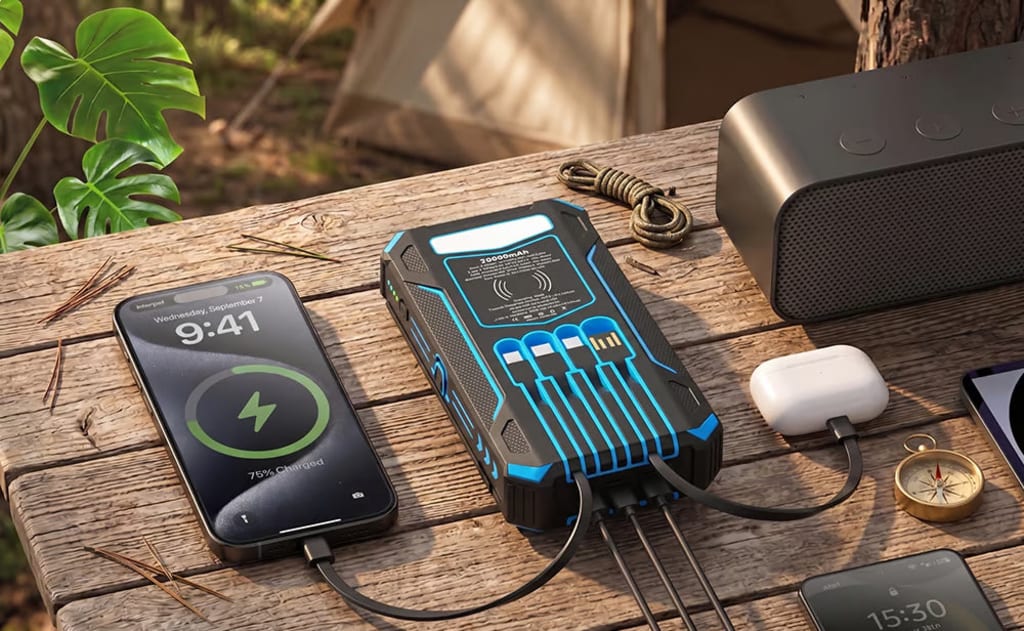 Solar Three Fold Bank Folding Outdoor Portable Large Capacity Mobile Power Supply