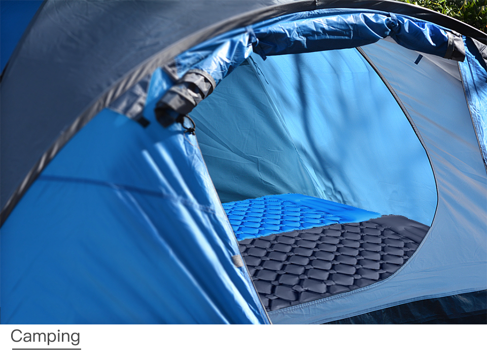 Durable inflatable sleeping mat material close-up