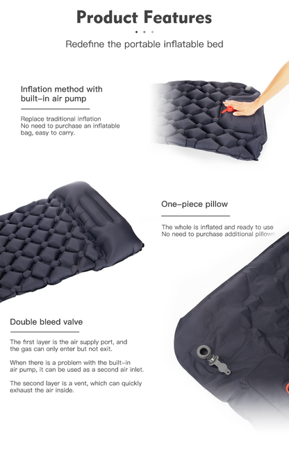 Camouflage inflatable camping sleeping mat